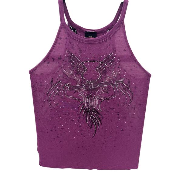 Harley-Davidson Women's MD Harmonious Embellished Sleeveless Laced Tank Top - Picture 1 of 5